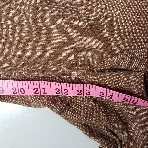 Ellen Tracy Linen Vlen Cropped Center Seams Straight Leg Woven Pants Sz Large - Picture 12 of 15